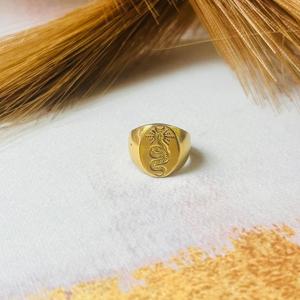 Gothic Signet <b>Ring</b> Brass <b>Snake</b> <b>Ring</b> 18k Gold Plated Oval Pinky <b>Ring</b> Wholesale Punk Unisex <b>Ring</b> - Product Image 4