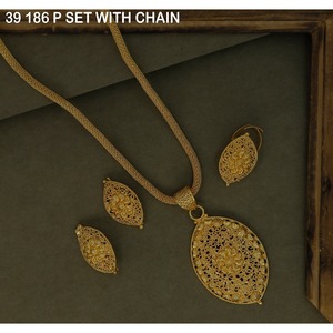 Fashion Pendant Necklace Gold-Plated Necklace for Women <b>Wedding</b> Jewelry Luxury Earrings Necklace Jewelry Set for Woman Jewelry - Product Image 5