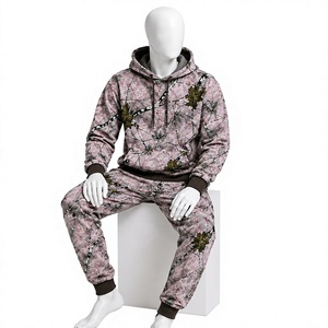 Conjunto Deportivo de Invierno para Adultos, Sudadera con Capucha y Pantalones Deportivos, Forro de Algodón, Logotipo Frontal Personalizable, Transpirable - Product Image 4