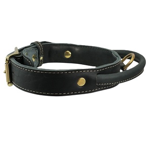 Collar de cuero de vaca hecho a mano para perro, accesorio de calidad superior, diseño clásico, fabricante indio - Product Image 1