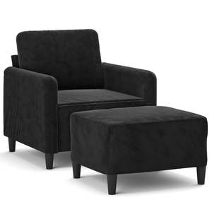 Sillón Negro con Reposapiés para Sala de Estar - Product Image 2
