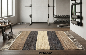 Handmade Modern Jute Kilim <b>Rug</b> Floral Pattern Rectangle <b>Flat</b> Weave Natural Fiber PTM-541 Living Room Decor - Product Image 3
