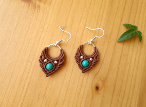 Pendientes Colgantes Vintage HARI OM CREATIONS con Cuentas de Latón Chapado en Rodio Negro, Forma de Pluma de Plata 925 para Mujer, Ideales para Bodas - Product Image 4