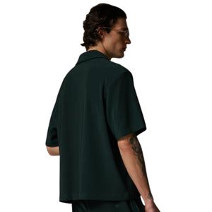 Men Rib <b>Button</b> Through <b>Shirt</b> Short Sleeve Casual Summer Top Relaxed Fit Lightweight Breathable OEM Wholesale Supply - Product Image 6