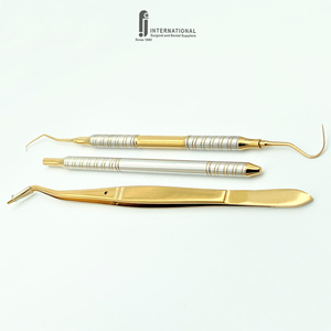 Juego de Exploración Dental Manual de Acero Inoxidable de 3 Piezas, Reutilizable, Ergonómico, con Sonda y Pinzas para Dientes - Product Image 4