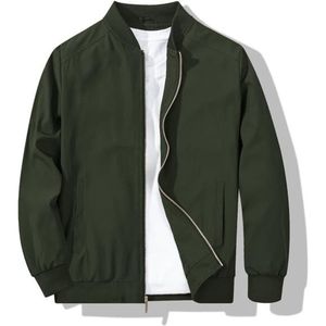 Men's Navy Blue Thin <b>Waterproof</b> Bomber <b>Jacket</b> Windproof Casual Zipper Closure Stand Collar Polyester Outerwear <b>Winter</b> Wear - Product Image 3