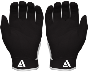 Gants de frappe de baseball en cuir premium Adiha Impex, légers, durables, cuir de qualité supérieure, antidérapants, fermeture auto-agrippante, entièrement noirs - Product Image 2