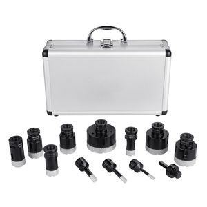 Set di Punte Diamantate per Trapano 11 Pezzi 6/8/10/20/25/28/32/35/45/50/65mm, Kit Fresa a Tazza Diamantata 5/8\" con 11 Connettori per Muratura e Calcestruzzo - Product Image 1