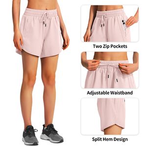 Shorts de sport pour femmes, pour la gym, le fitness et le jogging, impression de logo personnalisée, séchage rapide, respirant. - Product Image 3