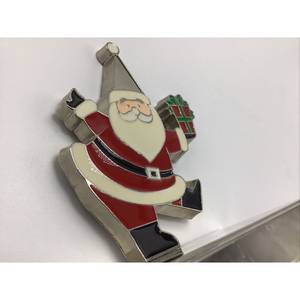 Christmas <b>Stocking</b> <b>Holder</b> Enamel Santa Claus Mantel Shelf Metal Hook feltsocks - Product Image 2