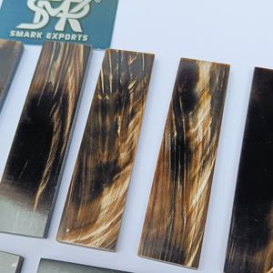 Plaques de corne de buffle naturelle pour la fabrication de couteaux sur mesure, motifs dorés, pour fournitures de couteuliers - Product Image 3