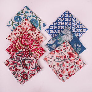 Bandanas en coton style vintage, multicolores, imprimées au bloc, écologiques, cadeau pour adultes, foulards pour femmes - Product Image 5