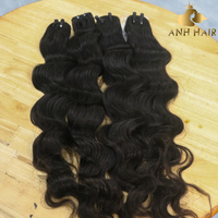 Cheveux naturels ondulés - Noir naturel 100% cheveux humains (cheveux bruts) traités à la vapeur, qualité supérieure, rebondissants, volume intense, doux