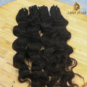 Cabello Natural Ondulado en Trama - Negro Natural 100% Cabello Humano (Cabello Virgen) Procesado con Vapor, Calidad Premium, Voluminoso, Suave - Product Image 4