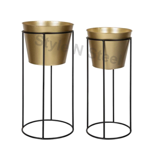 Iron Powder Coated Durable Multi-Purpose Indoor Floor Planter with Drainage - Product Image 5