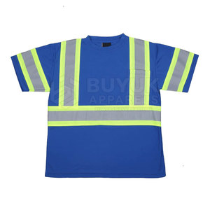 เสื้อทำงานนิรภัยสะท้อนแสงแบบมองเห็นได้ชัดเจน แขนสั้น ระบายอากาศได้ดี ผลิตจากโพลีเอสเตอร์ 100% ป้องกันไฟ - Product Image 4