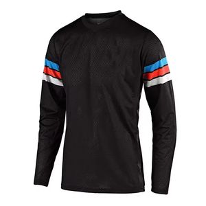 Jersey transpirable para motocross con cuello en V y paneles de malla para motociclistas de motocross, jersey ligero para motocross - Product Image 1