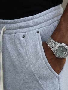 OEM/ODM Oversize Street Wear Wide-Leg Running <b>Pants</b> Men's Loose Fit Casual Sweatpants Straight Distressed Eco-Friendly Fleece - Product Image 4