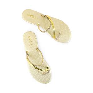 Chaussures plates dorées décontractées CL1968 confortables pour tous les jours - Product Image 1