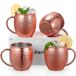 Ensemble de deux tasses en cuivre, ensemble de vaisselle en cuivre fait main pour le café, le thé et les cocktails, ensemble de tasses en cuivre de qualité supérieure avec poignées - Product Image 6