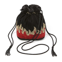 Pochette à rabat en satin de coton faite à la main, écologique, avec broderie dorée, poignée perlée personnalisée, sac Potli
