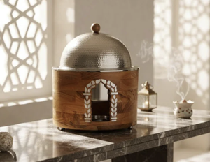 Juego de Olla Redonda de Lujo Hecha a Mano con Base de Madera, Cacerola de Metal de la Mejor Calidad para Mesa, Diseño Clásico para Calentar Comida - Product Image 5