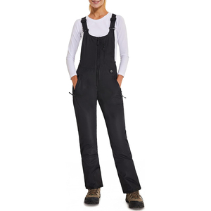 <b>Women's</b> Waterproof 10,000mm Polyester/Nylon <b>Ski</b> <b>Bibs</b> Overalls with Zipper Closure and Adjustable Straps for Snow Sports - Product Image 1