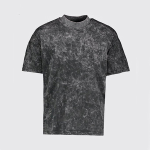 เสื้อยืดสตรีทแวร์สไตล์วินเทจทรงโอเวอร์ไซส์ ผ้าคอตตอนหนานุ่ม ล้างสีแบบแอซิดวอช ไหล่ตก ผลิตโดยผู้ผลิตเสื้อยืดแบบรับผลิตแบรนด์ส่วนตัว - Product Image 1