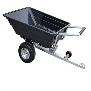 Chariot à benne basculante Caldwell, capacité 350 kg, remorque pour ferme et jardin - Roues en PU anti-crevaison de 16 pouces ou roues pneumatiques robustes à 4 plis - Product Image 1