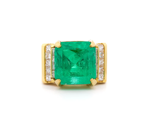 Anillo de compromiso de moda para mujer, chapado en oro de 18 quilates, con diamantes engastados en pavé, corte esmeralda, estilo vintage, certificado IGI, anillo de eternidad con diamantes creados en laboratorio - Product Image 1