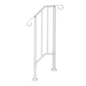 Corrimano in ferro bianco 14480547 per gradini esterni, kit di installazione transitoria, dispositivi di assistenza per gradino singolo - Product Image 1
