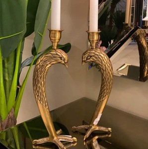 Porte-bougie en métal Art Déco en forme d'oiseau, fait main, décoration de table, décoration intérieure, sculpture pour salon - Product Image 3