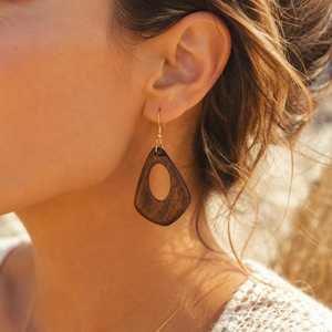 Pendientes de Madera Hechos a Mano, Joyería Natural de Moda, Accesorios Ligeros para Mujer, para Boutique y Venta al por Mayor de Artículos de Joyería - Product Image 4