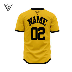 Maillots de baseball et de softball personnalisables, 100% polyester, manches courtes, col en V, séchage rapide, antibactériens, service OEM, nom d'équipe personnalisé - Product Image 6