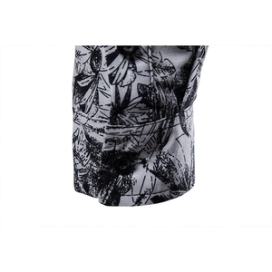 Men's Printed Lapel Long Sleeve <b>Shirt</b> Casual Blouse Fashionable Polyester Casual Wear - Product Image 6