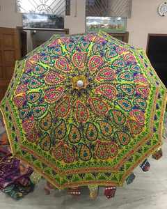 Lote al por mayor de sombrillas vintage bordadas a mano, parasoles de algodón, decoración para bodas indias, sombrillas de protección solar - Product Image 6