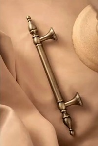 Solid Brass Lines <b>Pull</b> Mid-Century Modern Vintage <b>Handle</b> for Cabinet Wardrobe and Drawer Furniture Hardware for Kitchen <b>Doors</b> - Product Image 3