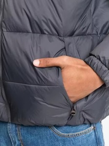 Custom Hooded Canvas Winter Puffer Jacket OEM High Quality Plus Size Windproof Long Sleeve Unisex Front Custom Puffer Jacket <b>Men</b> - Product Image 6