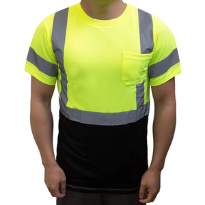 เสื้อยืดสะท้อนแสงแบบกำหนดเองปี 2025 แขนสั้นสำหรับผู้ชาย เสื้อทำงานแบบมองเห็นได้ชัดเจนสำหรับงานก่อสร้าง พร้อมกระเป๋าเสื้อยืด - Product Image 3