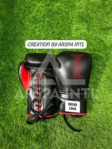 Gants de boxe professionnels en cuir de vachette véritable, style Winning, noir et rouge, équipement de combat, gants de sparring - Product Image 3