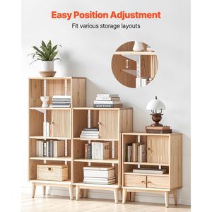 Set da 5 Pezzi - Sistema di Scaffalature a Parete a Doppia Guida Rinforzato da 60 Pollici, Guide per Scaffali a Doppio Scanalatura, 25 Connettori per Scaffali, Supporti per Scaffali - Product Image 3
