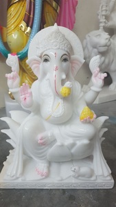 Pure White Marble Beautiful Ganesh Statue - Product Image 4