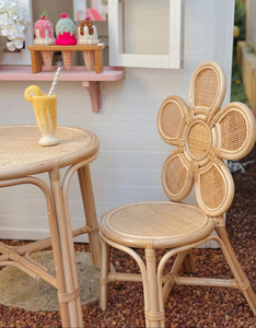 Lovely Rattan Flower Kid <b>Table</b> Set Charming Kids Furniture Set For Playroom, <b>Study</b> And Decoration - Product Image 4