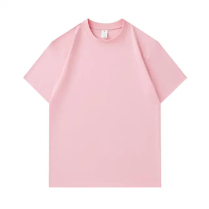 Tshirt Men's 100% Cotton Mock Rib Neck Oversize <b>Drop</b> Shoulder T-shirt Blank Streetwear Heavyweight Plain t Shirt for Men - Product Image 1