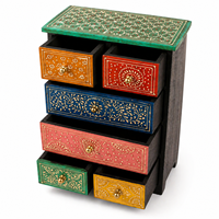 Armoire à tiroirs en bois artisanale, mini organisateur de rangement, boîte de rangement décorative en bois pour bijoux, vente en gros