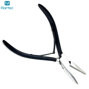 Pince professionnelle à bouche plate de 5,5 pouces avec manche noir pour extensions de cheveux à micro-anneaux, nano-perles et extensions à boucle – Outil de pose - Product Image 5