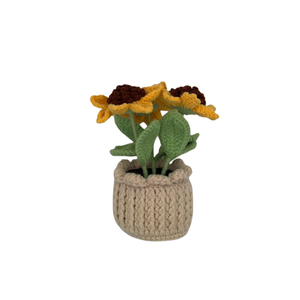 Decoración de Girasol Tejida a Crochet, Planta en Maceta, Adorno Temático de Punto, Muñeco Amigurumi de Girasol, Regalo de Vietnam - Product Image 2