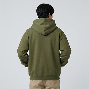 Sudadera con Capucha de Alta Calidad, Estilo Casual, Cierre de Cremallera, Felpa de Algodón Grueso, Corte Holgado, Estilo Urbano, Color Sólido, Bordado 3D para Hombre - Product Image 3