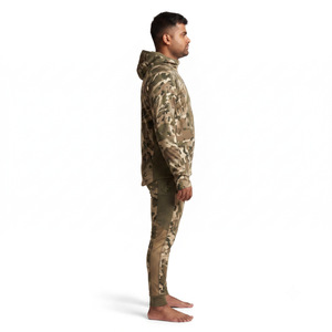 Men's Heavyweight Merino <b>Wool</b> Camouflage Hooded Hunting <b>Base</b> <b>Layer</b> Set-Winter Tactical Thermal Underwear - Product Image 3