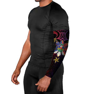 Manga de compresión de seda helada unisex con protección solar UPF50+ y diseño floral tribal, estampado por sublimación, para brazo completo - Product Image 5